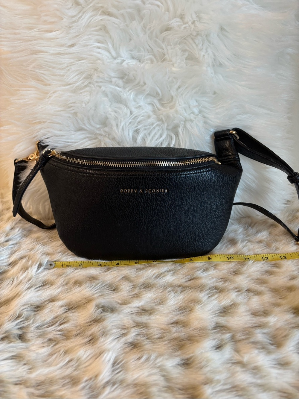 Poppy & Peonies Black Sidekick Crossbody